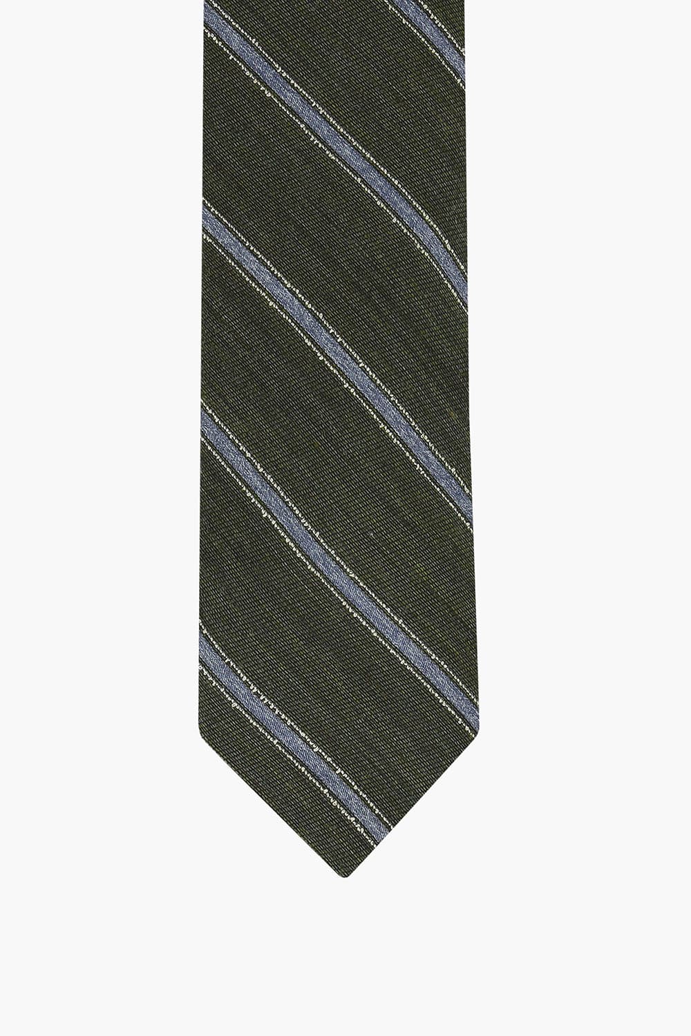 다크 그린 울 실크 믹스 넥타이 RD9FMBBTI108R77