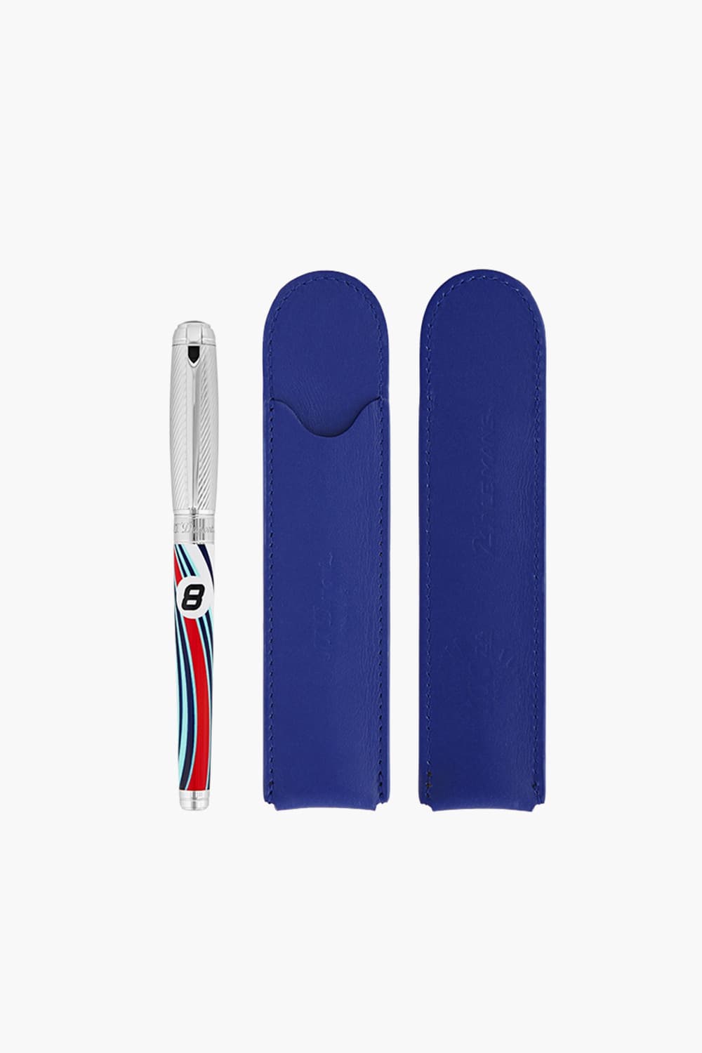 르망 24시 라인D 수성펜 멀티화이트 + 가죽케이스(블루) CQ410006L