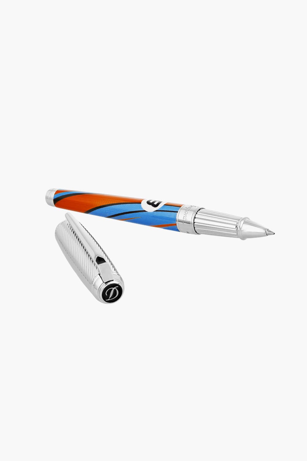 르망 24시 라인D 수성펜 멀티 블루 + 가죽케이스(오렌지) CQ410008L