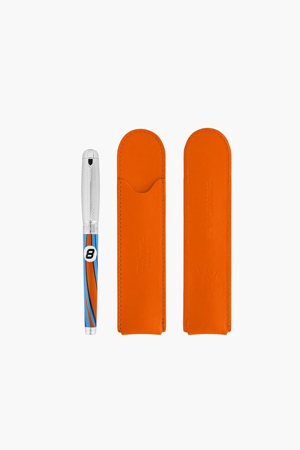 르망 24시 라인D 수성펜 멀티 블루 + 가죽케이스(오렌지) CQ410008L