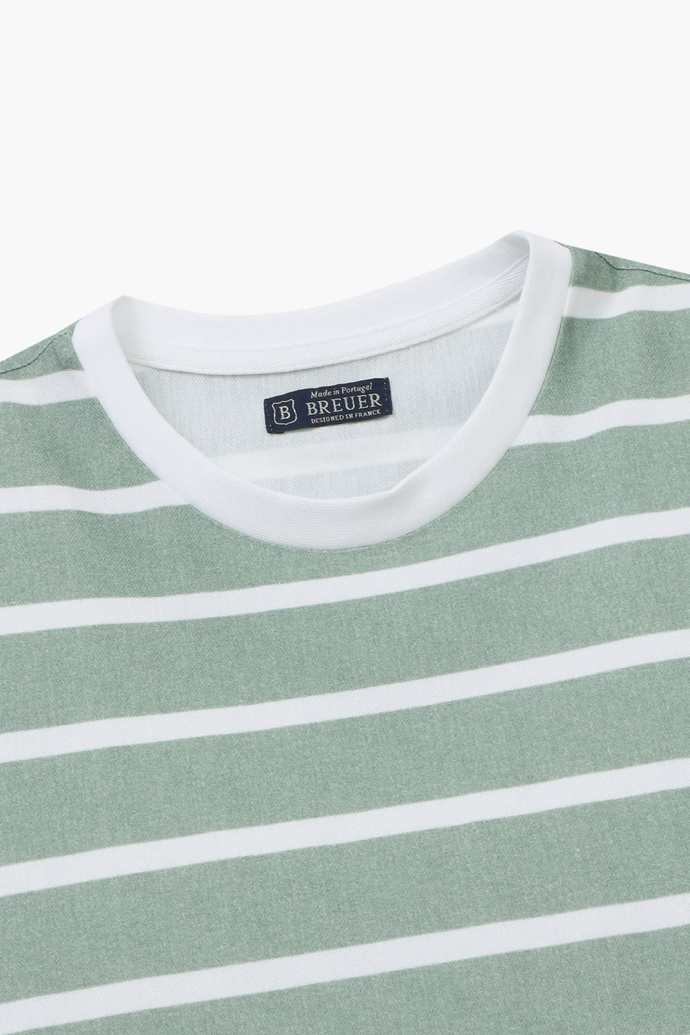 코튼 스트라이프 크루넥 반소매 티셔츠 65012P462207