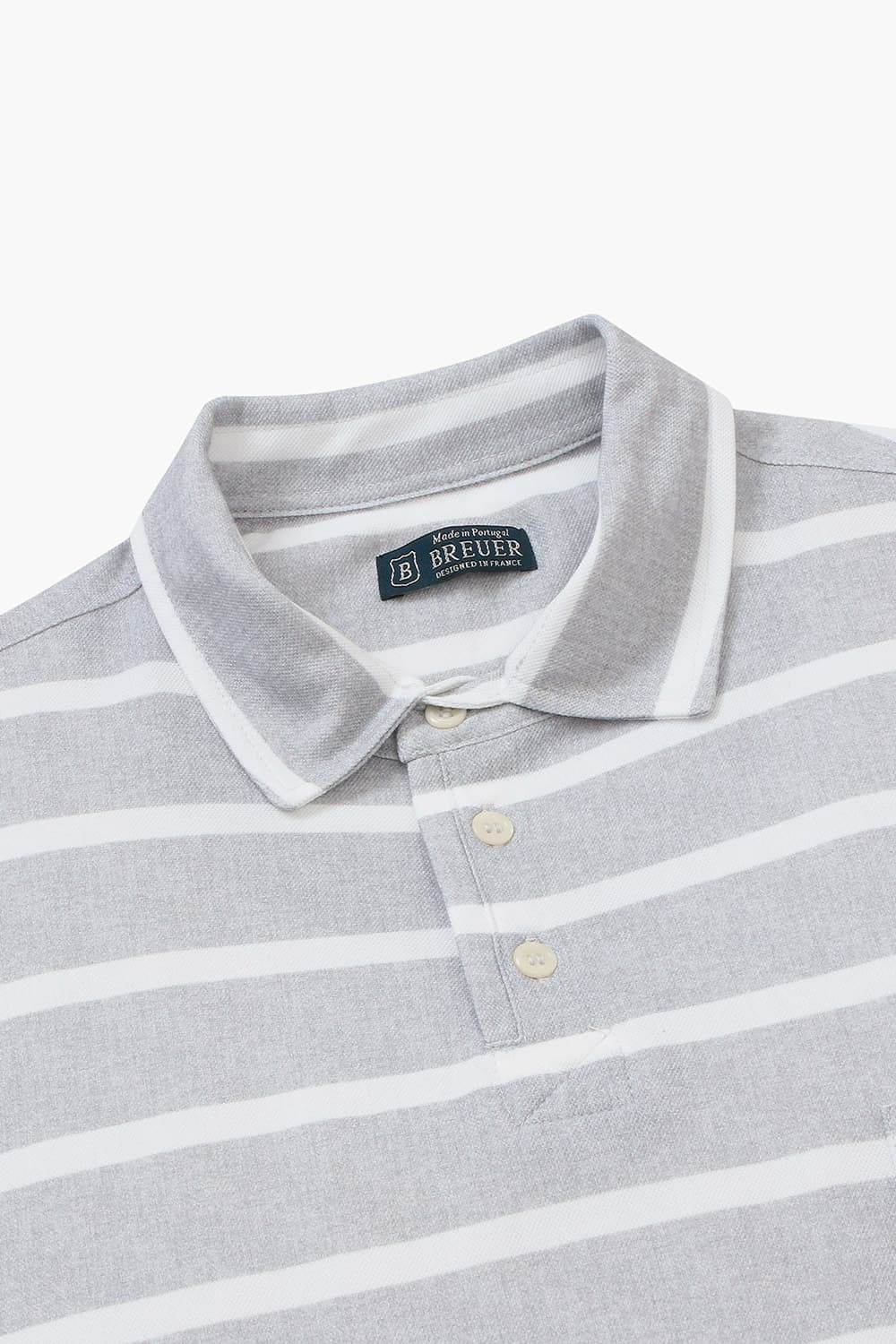 코튼 스트라이프 버튼 다운 반소매 티셔츠 65011NCP462211