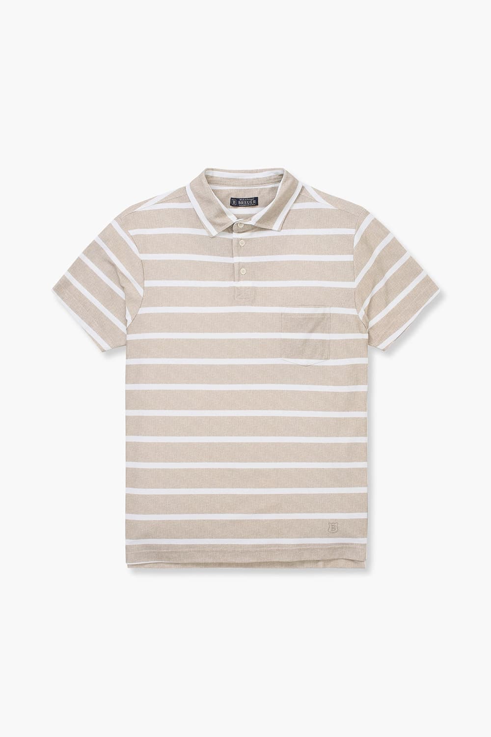 코튼 스트라이프 버튼 다운 반소매 티셔츠 65011NCP462209