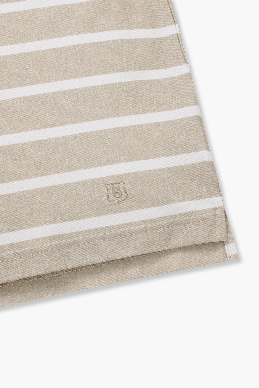 코튼 스트라이프 버튼 다운 반소매 티셔츠 65011NCP462209