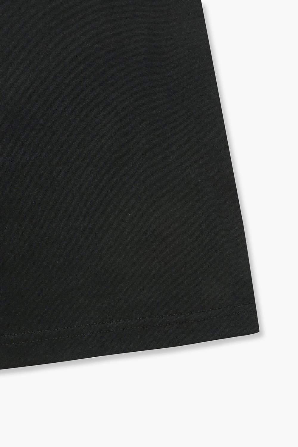 THOMAS 코튼 엠브로이더리 패치 반소매 티셔츠 234 025 07 0006BLK
