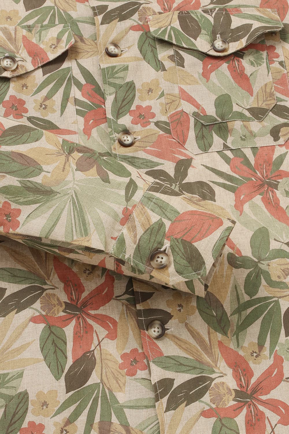 린넨 친스 패턴 셔츠 CA231P443701