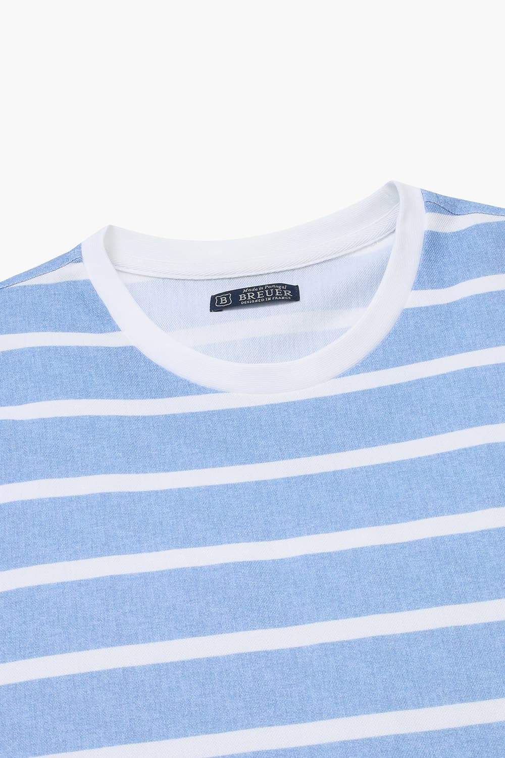 코튼 스트라이프 크루넥 반소매 티셔츠 65012P462203