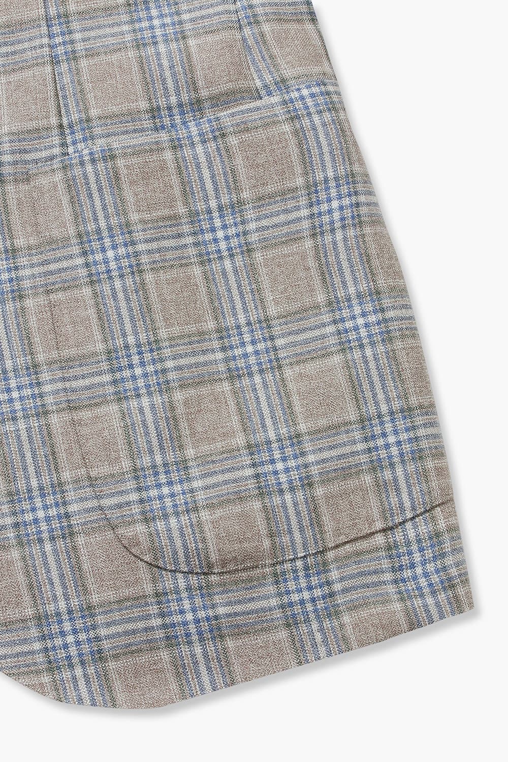 울 실크 체크 SALENTO 믹스 자켓 브라운 RE4SMBAJA205R85