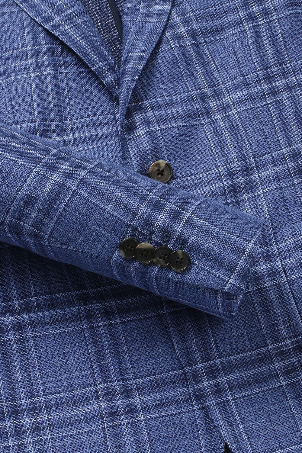 울 실크 믹스 체크 SALENTO 자켓 블루 RE4SMBAJA201R63