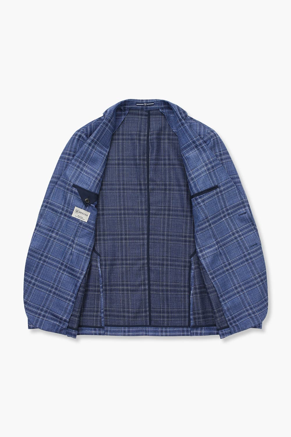 울 실크 믹스 체크 SALENTO 자켓 블루 RE4SMBAJA201R63