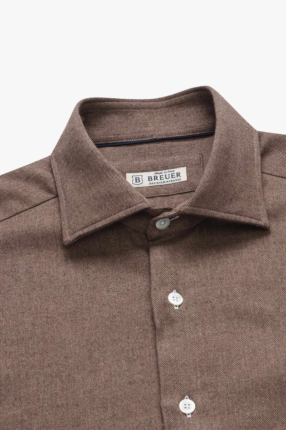 코튼 100 SOLID TWILL 셔츠 브라운 RE4FMBASH304R86