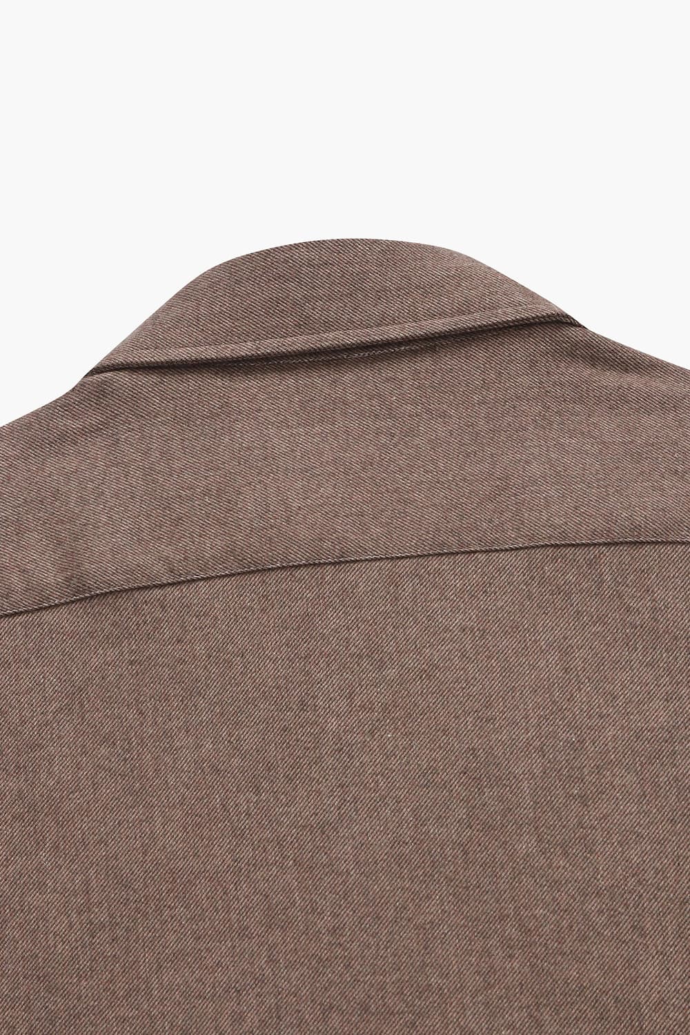 코튼 100 SOLID TWILL 셔츠 브라운 RE4FMBASH304R86