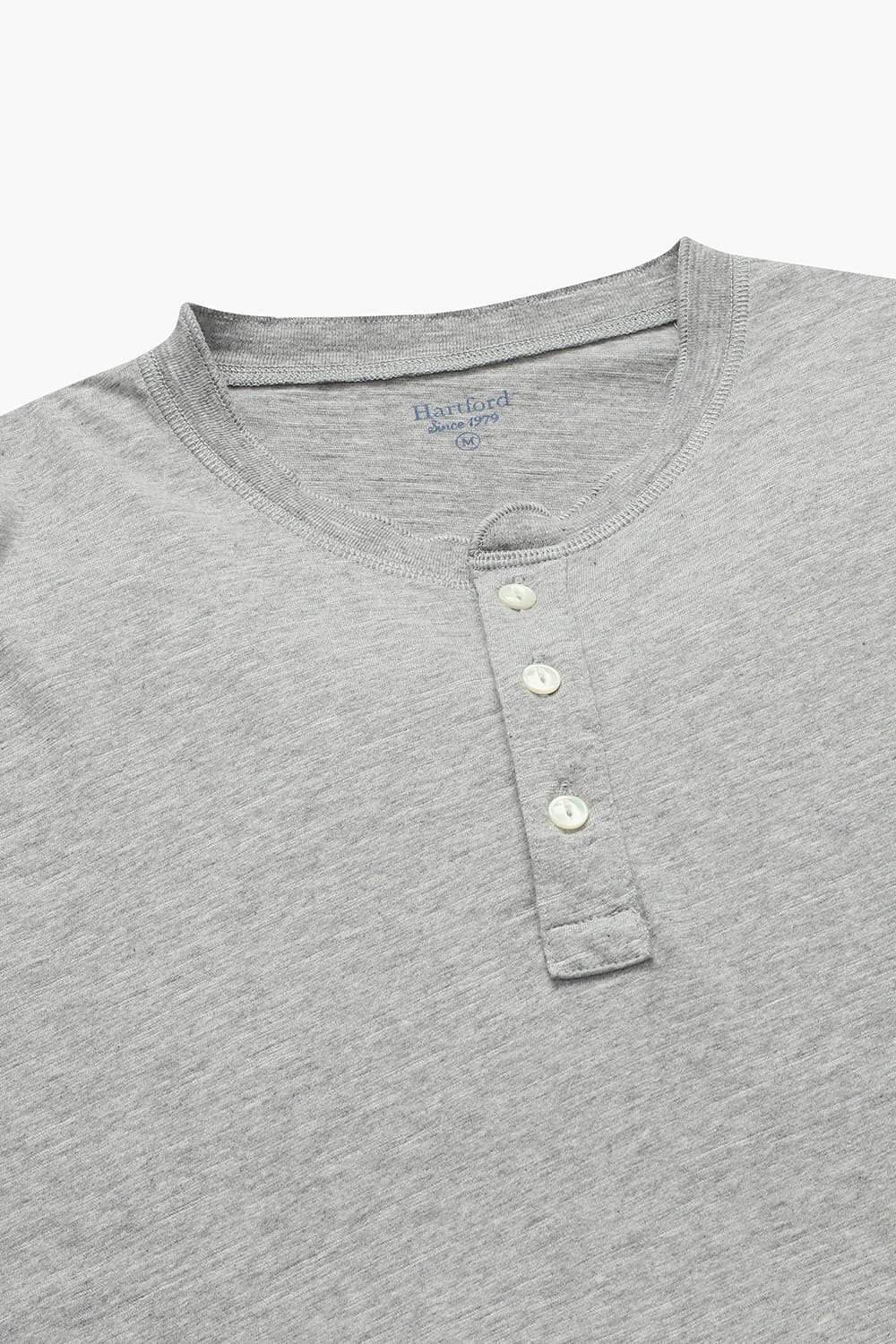 코튼 100 HENLEY LS 티셔츠 그레이 QE4FMHTTE101Q90