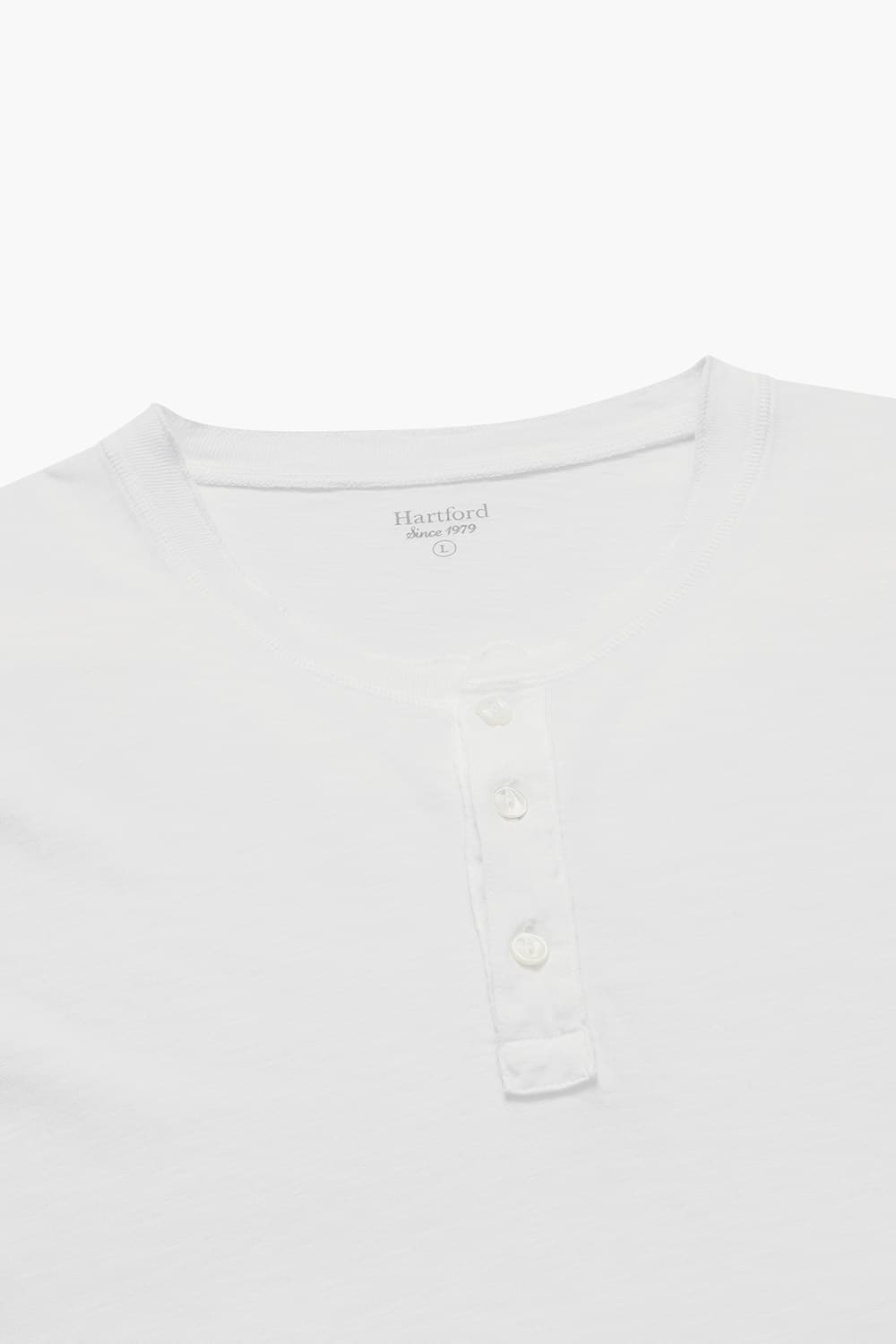 코튼 100 HENLEY LS 티셔츠 화이트 QE4FMHTTE101Q01