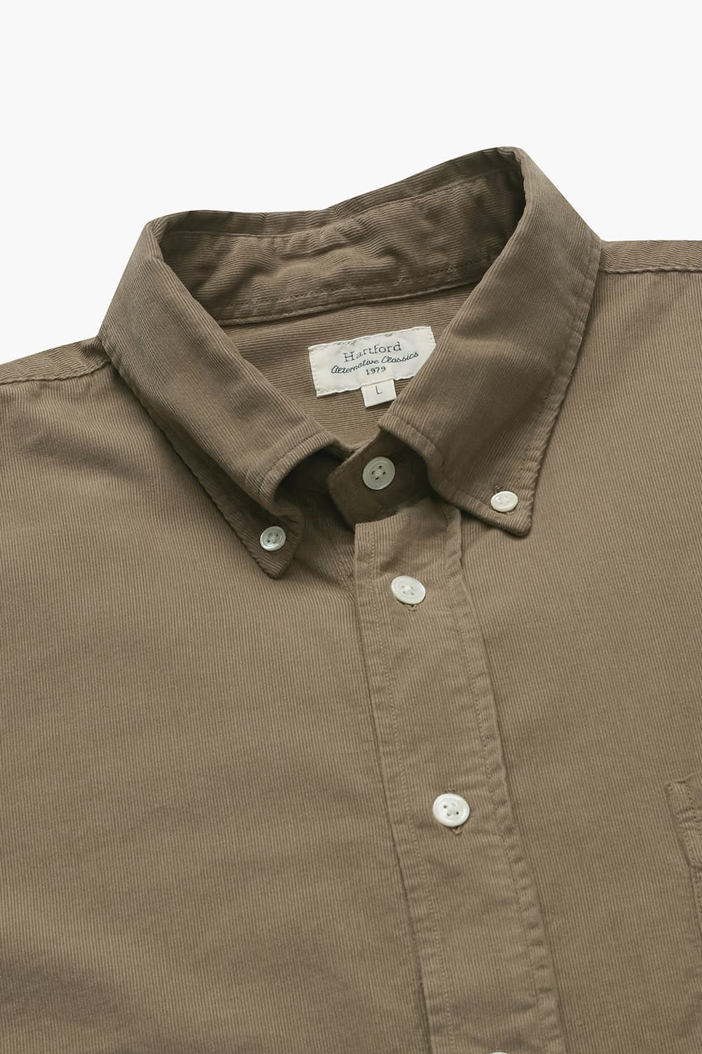 코튼 100 PITT PAT 셔츠 브라운 QE4FMHTSH110Q85