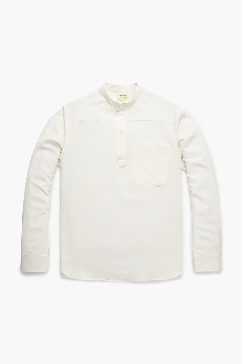 코튼 마 믹스 BAND COLLAR POPOVER SHIRT 화이트 셔츠 QE4FMDBSH102Q08