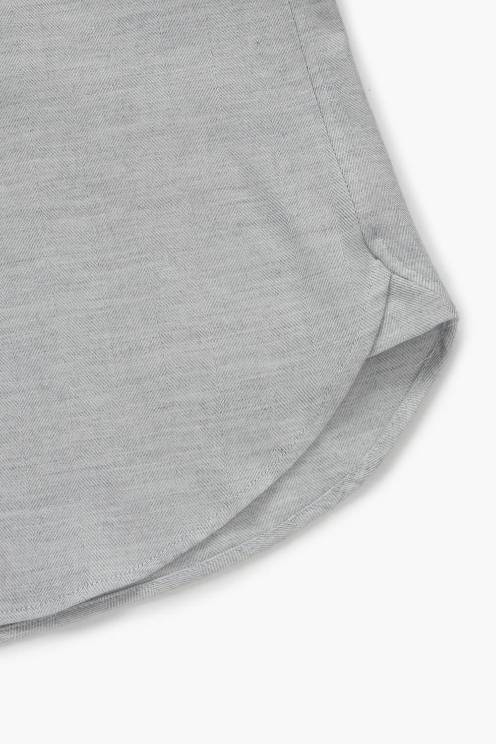 면 믹스 Solid Herringbon Flanelle그레이 셔츠 RE4FMBASH306R92