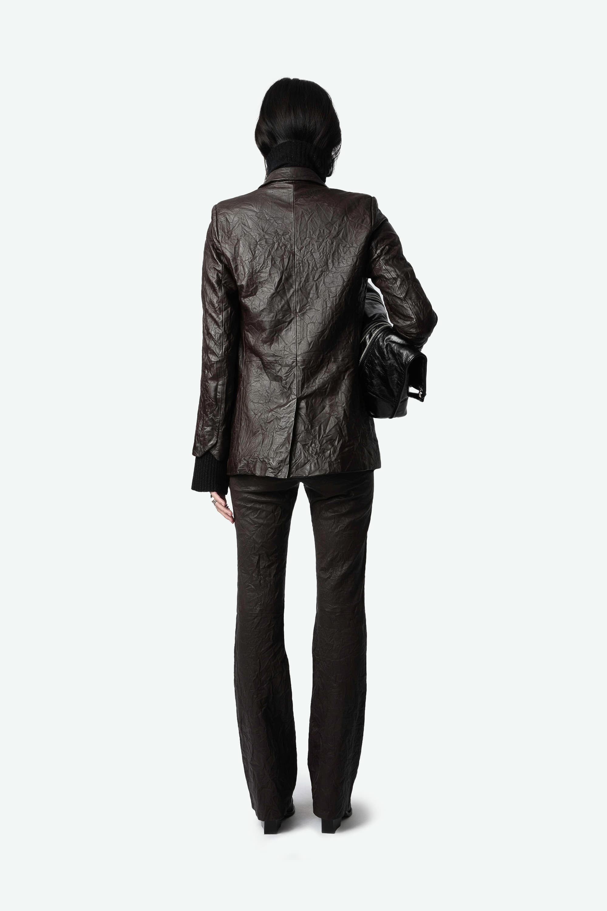 Pauline Crinkled Leather Pants