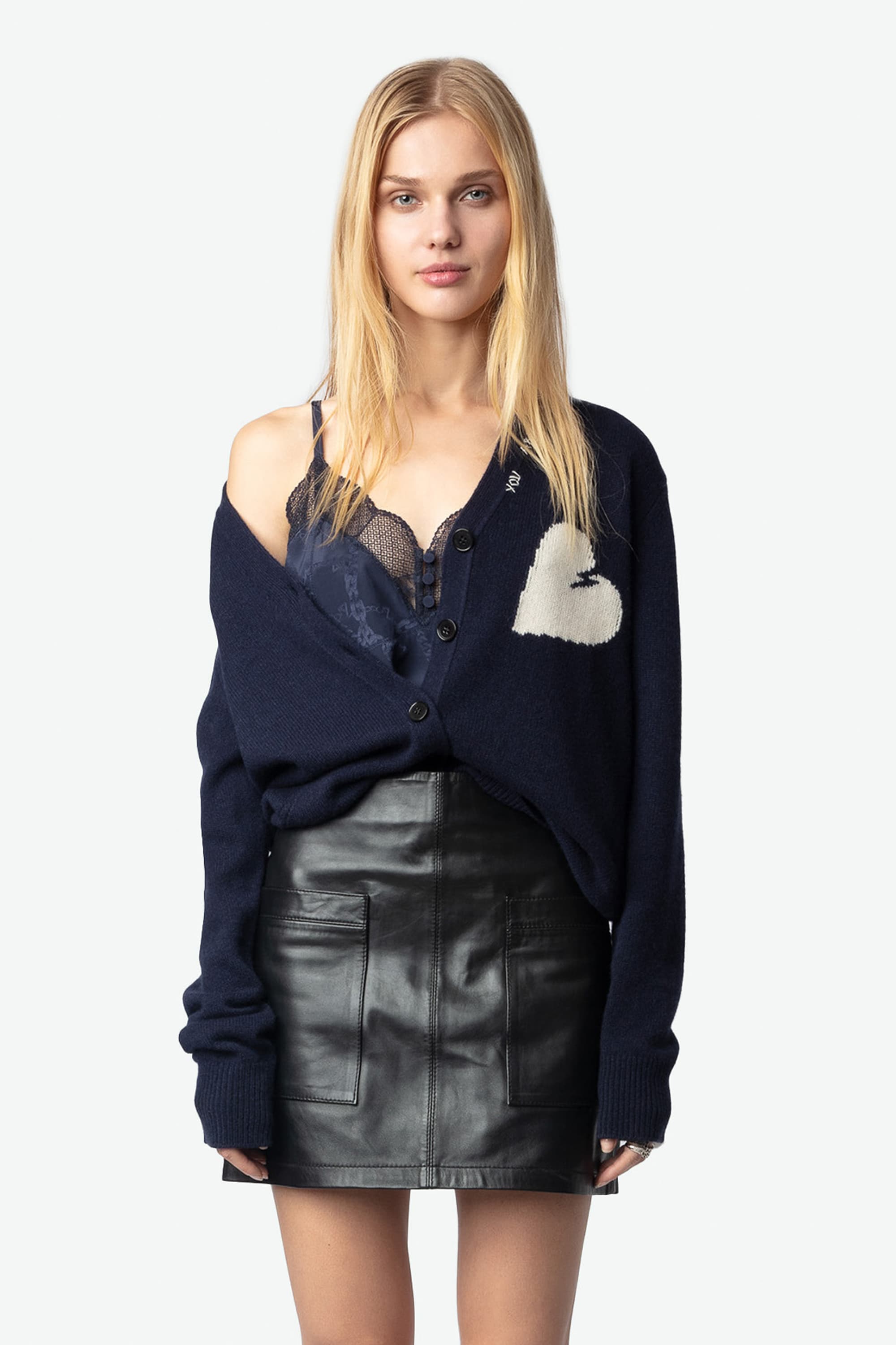 Travia Heart Cashmere Cardigan