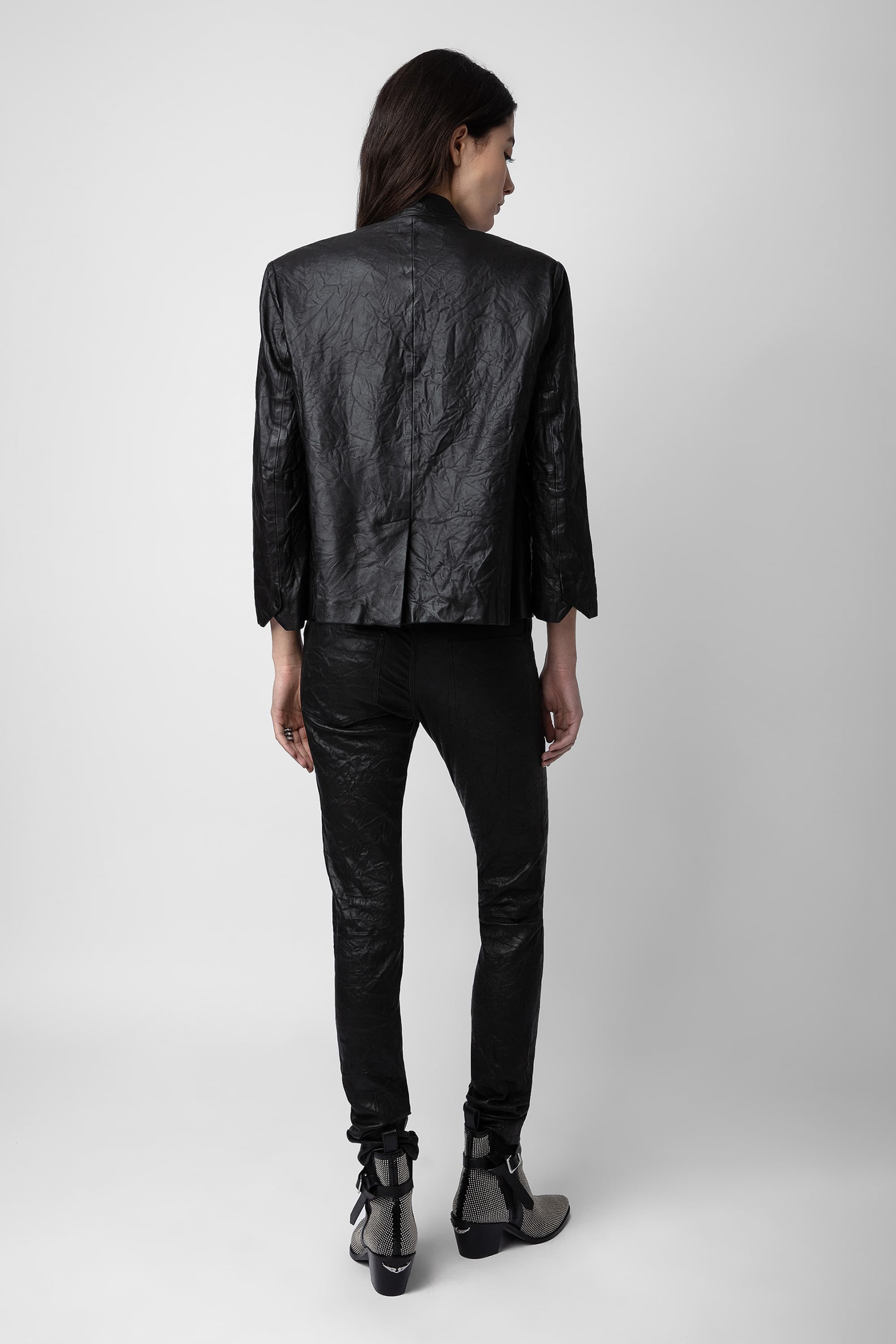 Verys Crinkled Leather Jacket