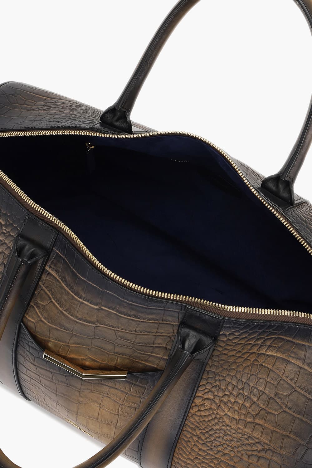 24 르글랑 아뜰리에 크로코패턴 트래블백 하바나 CG191476Z