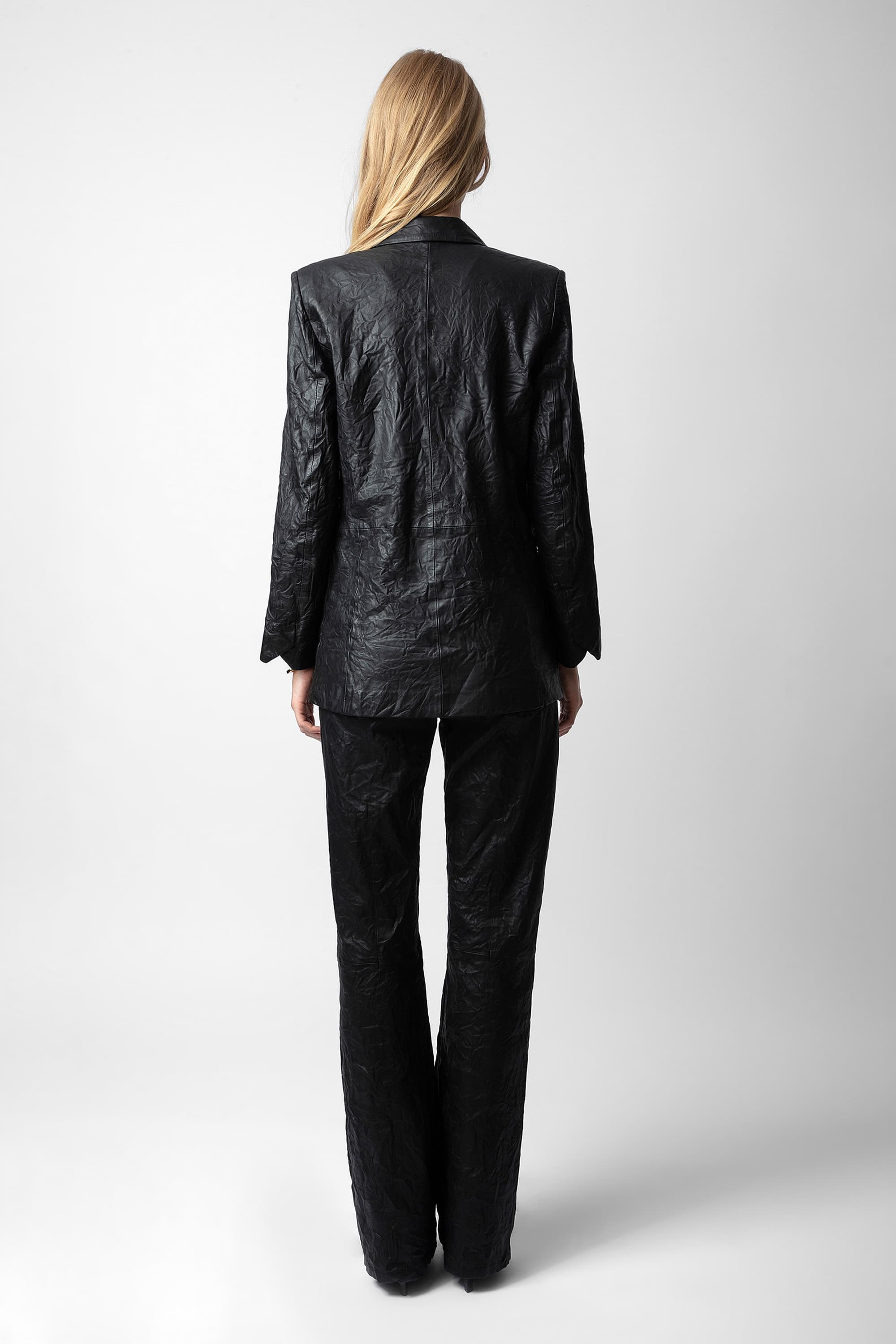 Visko Crinkled Leather Blazer