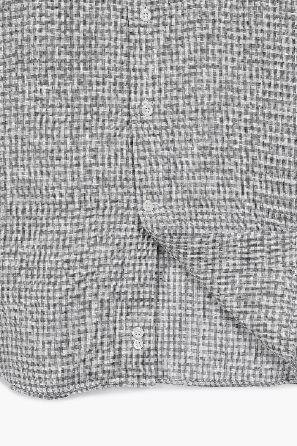 코튼 미디엄 체크 셔츠 그레이 RE5SMBASH315R94