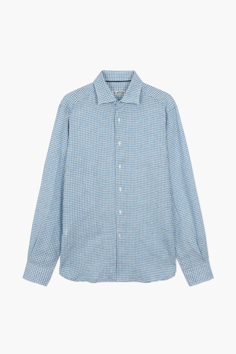 코튼 미디엄 체크 셔츠 블루 RE5SMBASH315R64