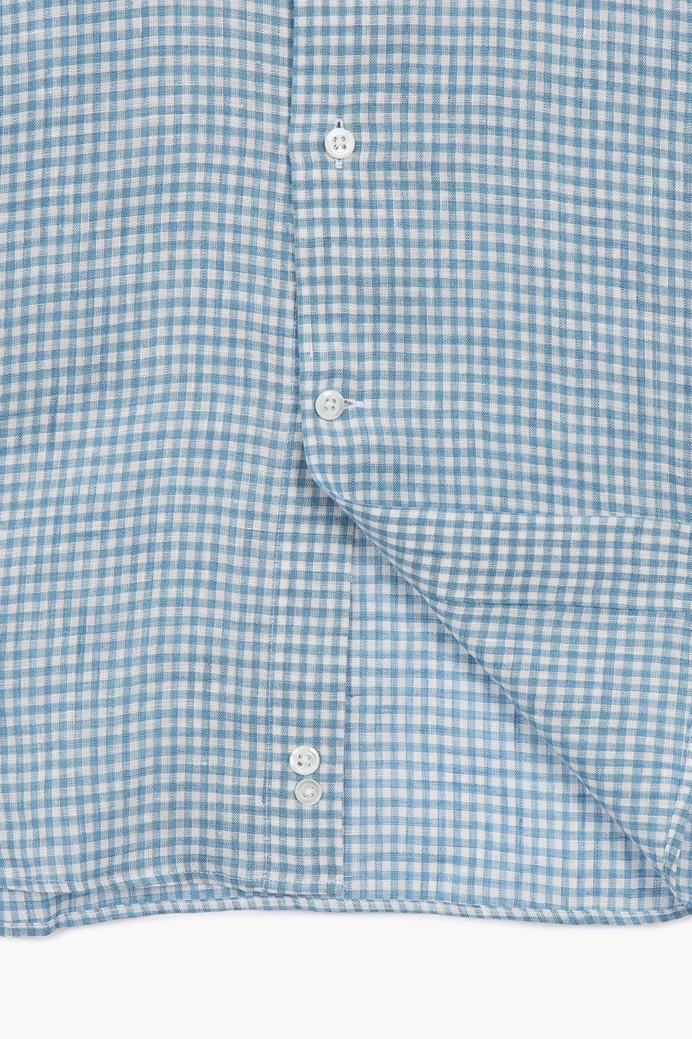 코튼 미디엄 체크 셔츠 블루 RE5SMBASH315R64