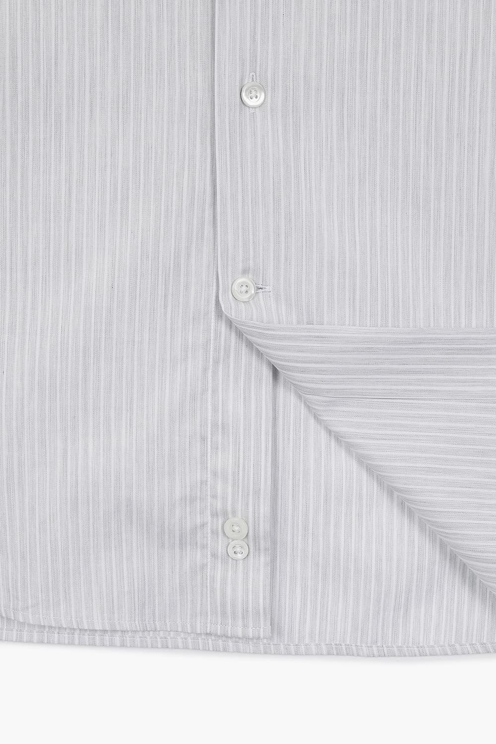 코튼 스트라이프 셔츠 그레이 RE5SMBASH308R91