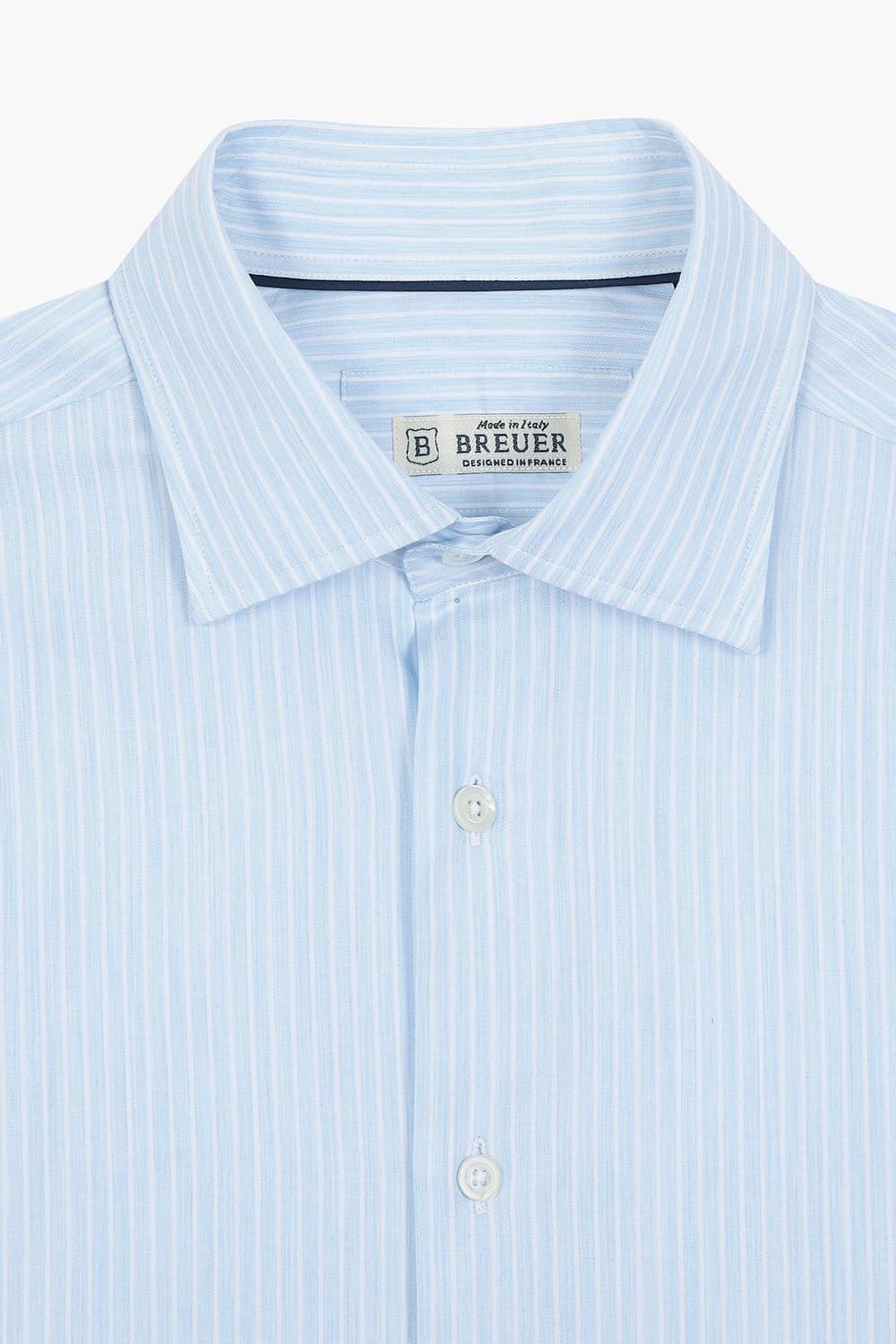 코튼 스트라이프 셔츠 스카이 블루 RE5SMBASH308R61