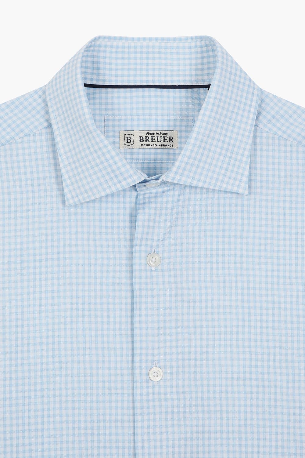 코튼 미디엄 체크 셔츠 스카이 블루 RE5SMBASH307R62