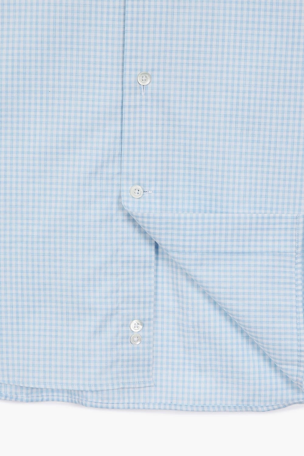 코튼 미디엄 체크 셔츠 스카이 블루 RE5SMBASH307R62