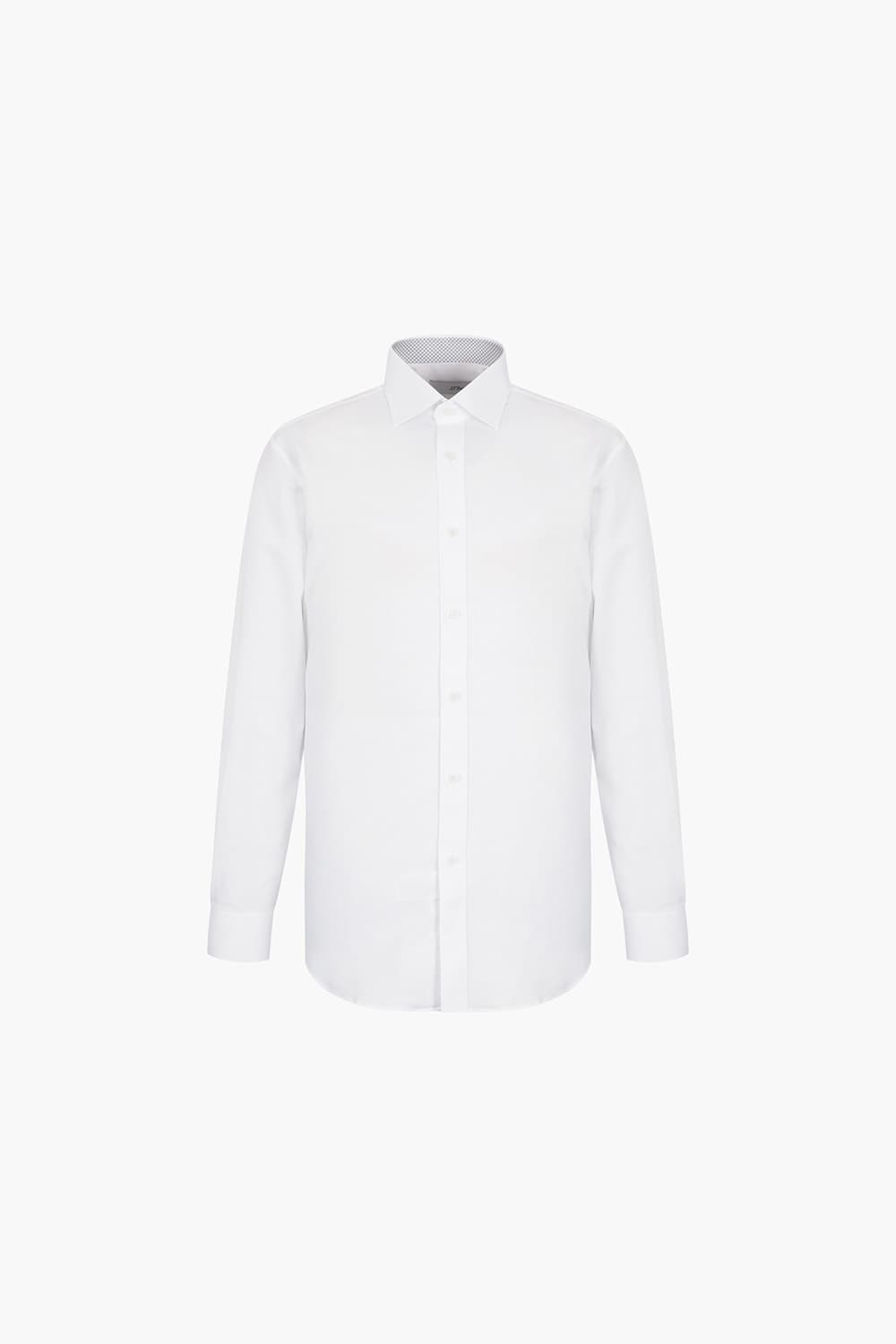 텐셀 혼방 프린트 배색 103 비즈니스 셔츠 화이트 SE5SM11LS103SWH