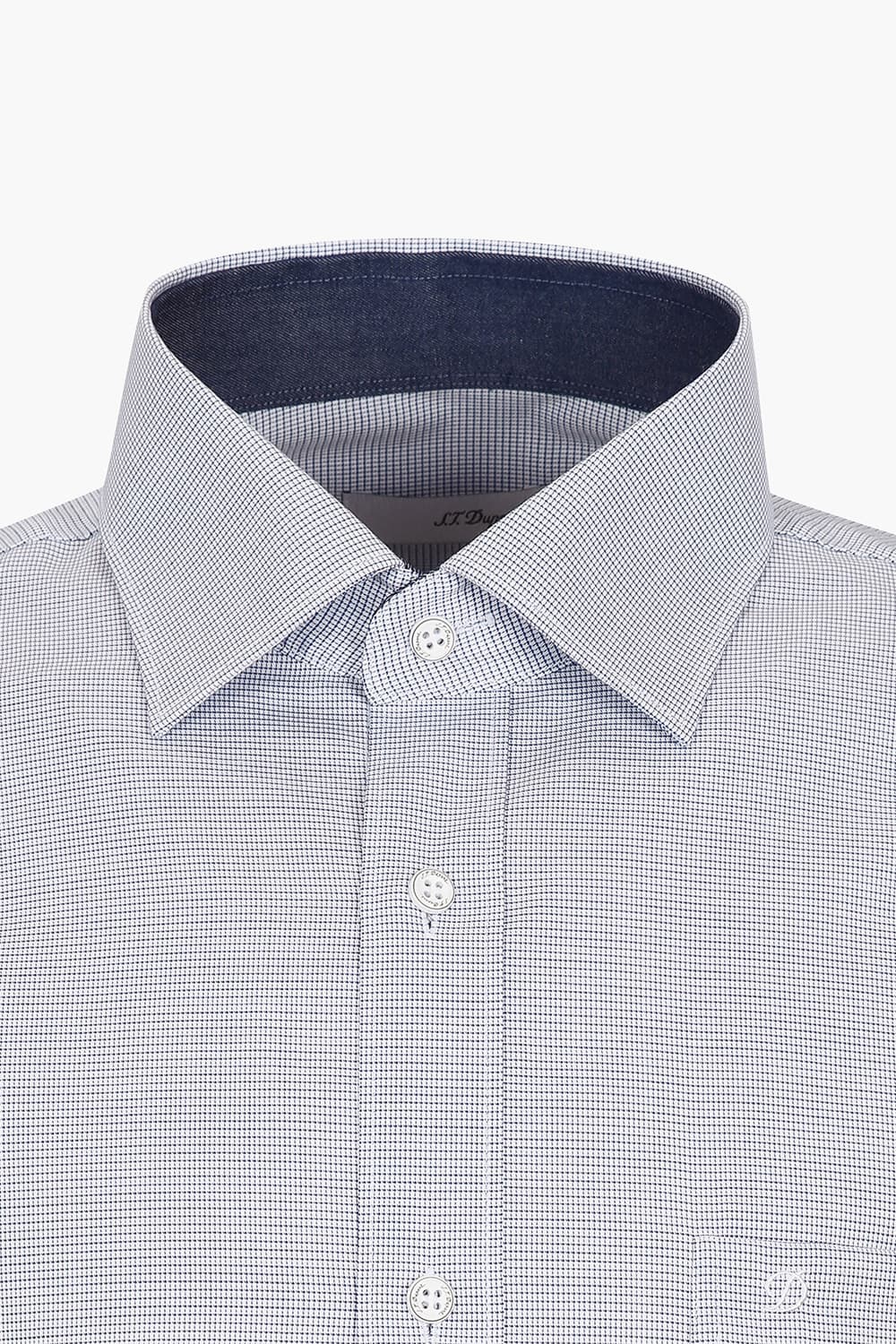 마이크로 미니 체크 트리콜로르 자수 118 비즈니스 셔츠 네이비 SE5SM11LS118SNY