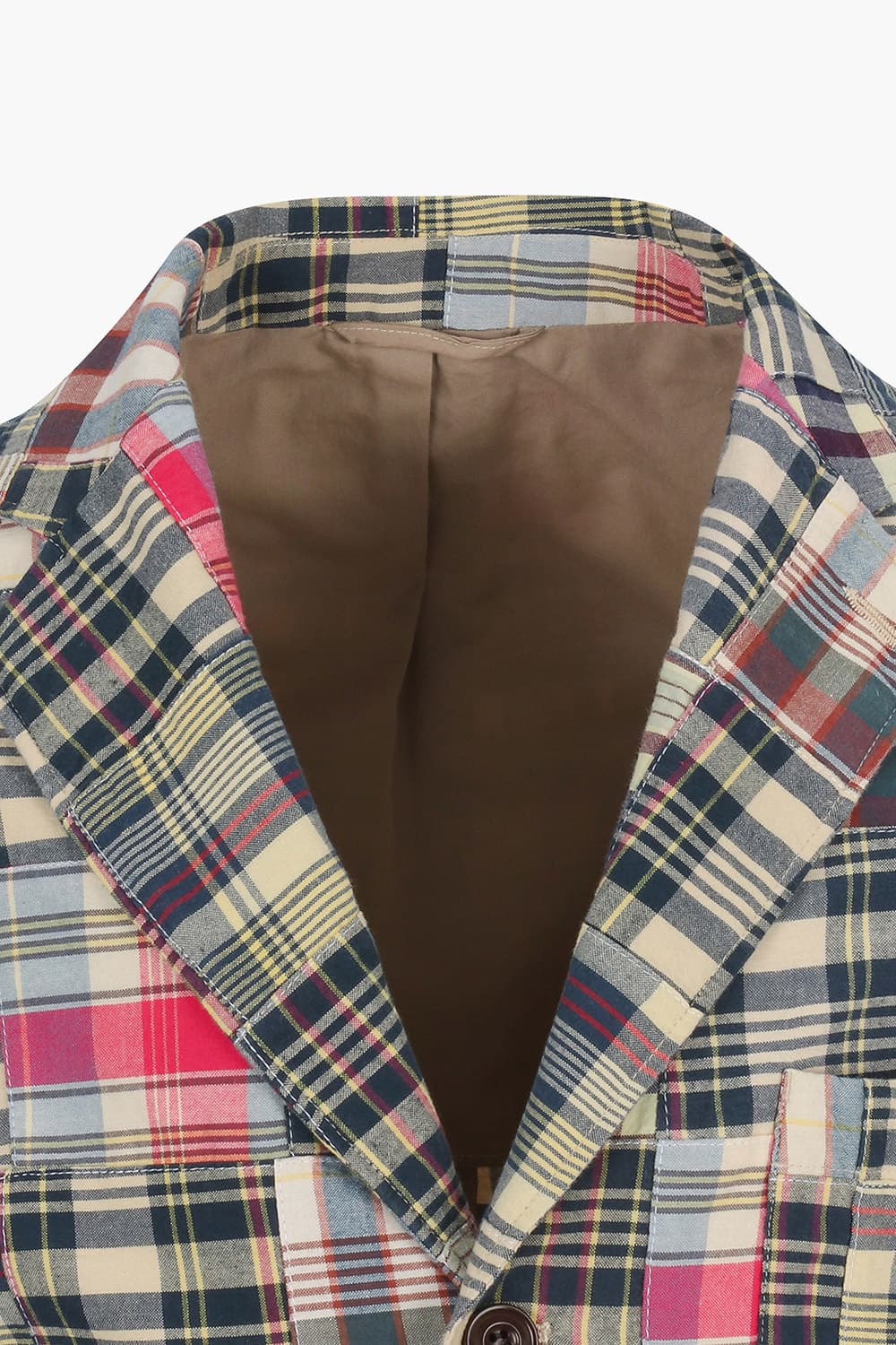 JON 코튼 타탄 체크 패치워크 테일러드 자켓 BD4811401