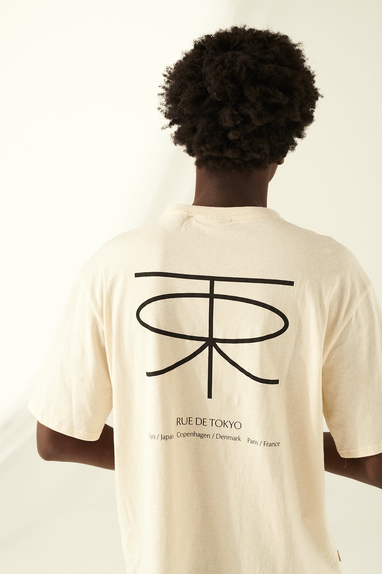 면 100 THORSTEN 티셔츠 아이보리 QE4FMRDTE104Q12