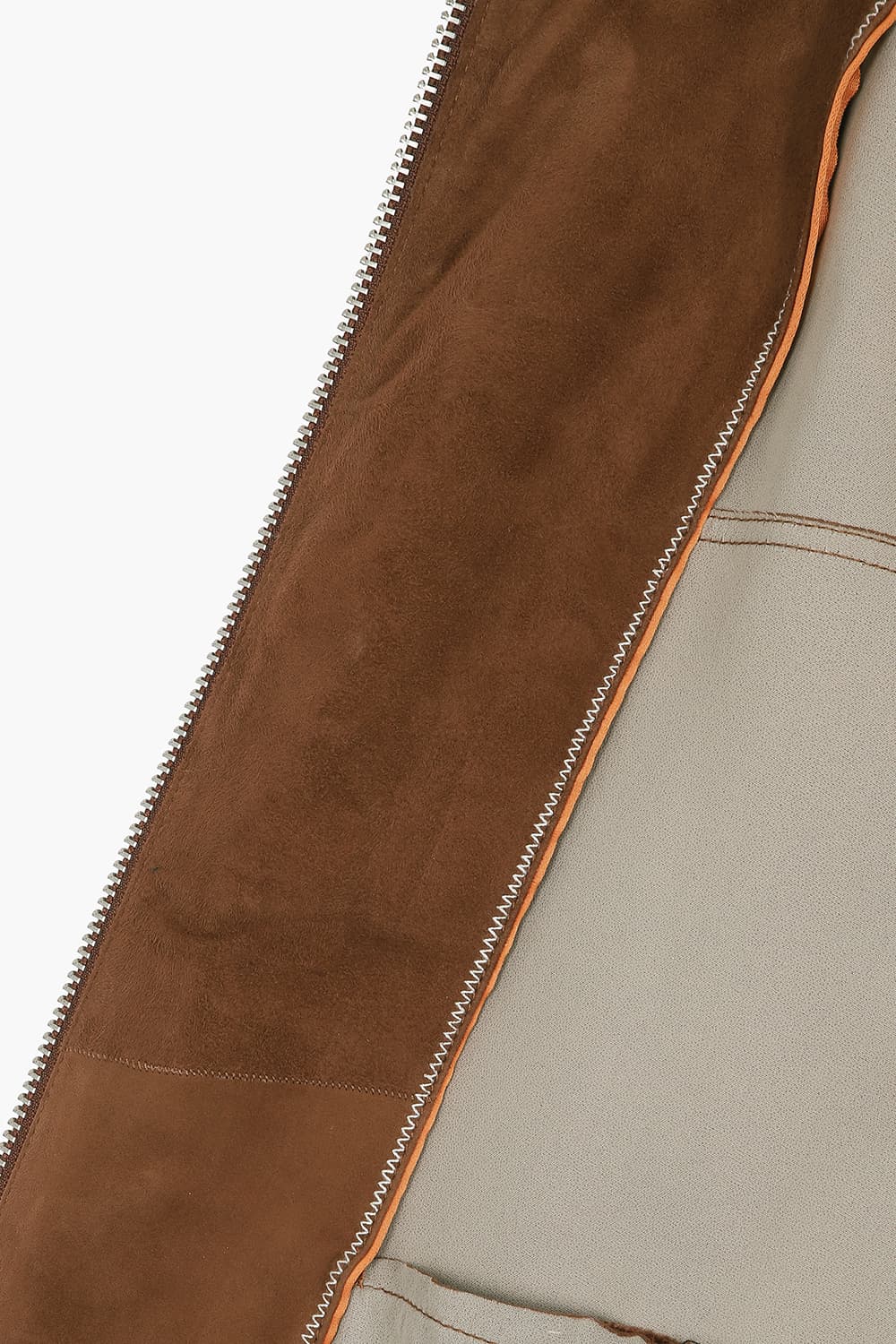 프리미엄 램스킨 하이넥 집업 브라운 RE5SMMALE803R84