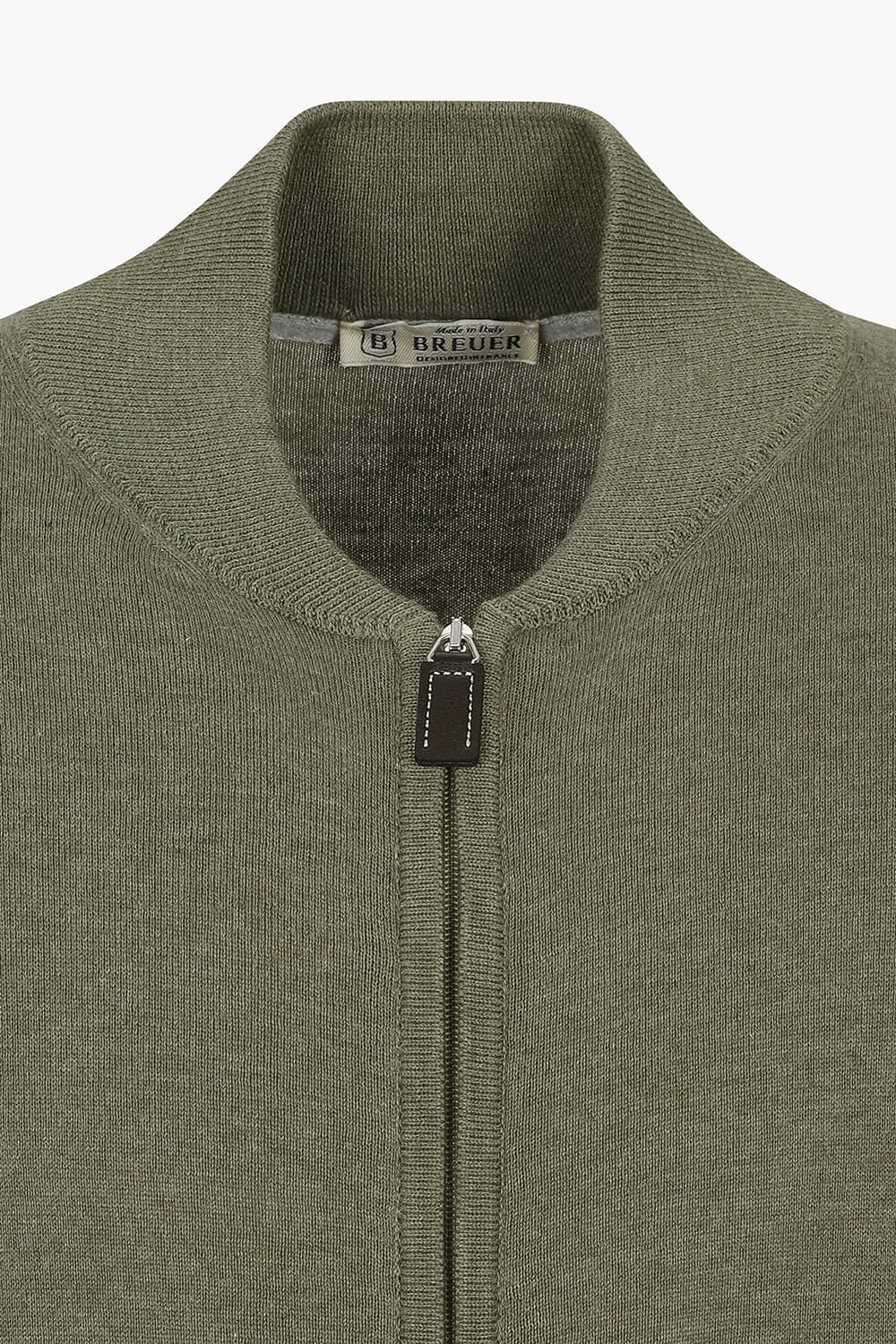 코튼 블루종 집업 긴팔 니트 카키 RE5SMBAKN301R78