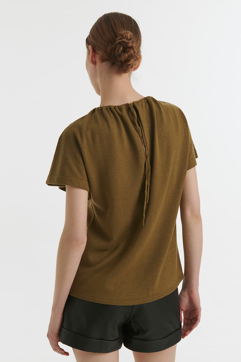 메리노 숏 슬리브 니트 CE4SFYSTP031C70