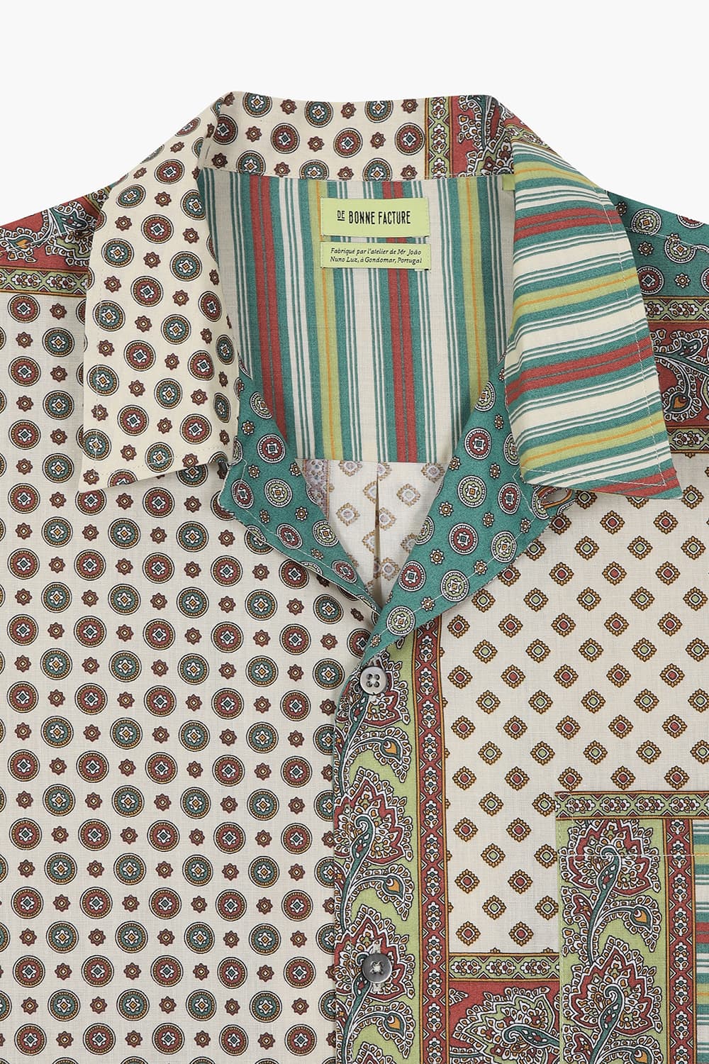 코튼 기하학 패턴 반소매 셔츠 CH27VBSPP