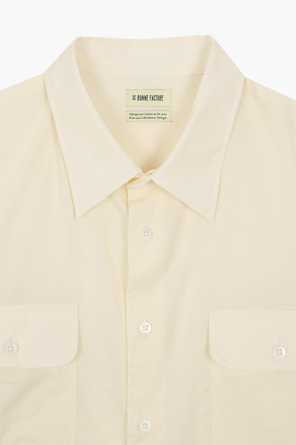 코튼 투 포켓 셔츠 아이보리 QE5SMDBSH101Q20