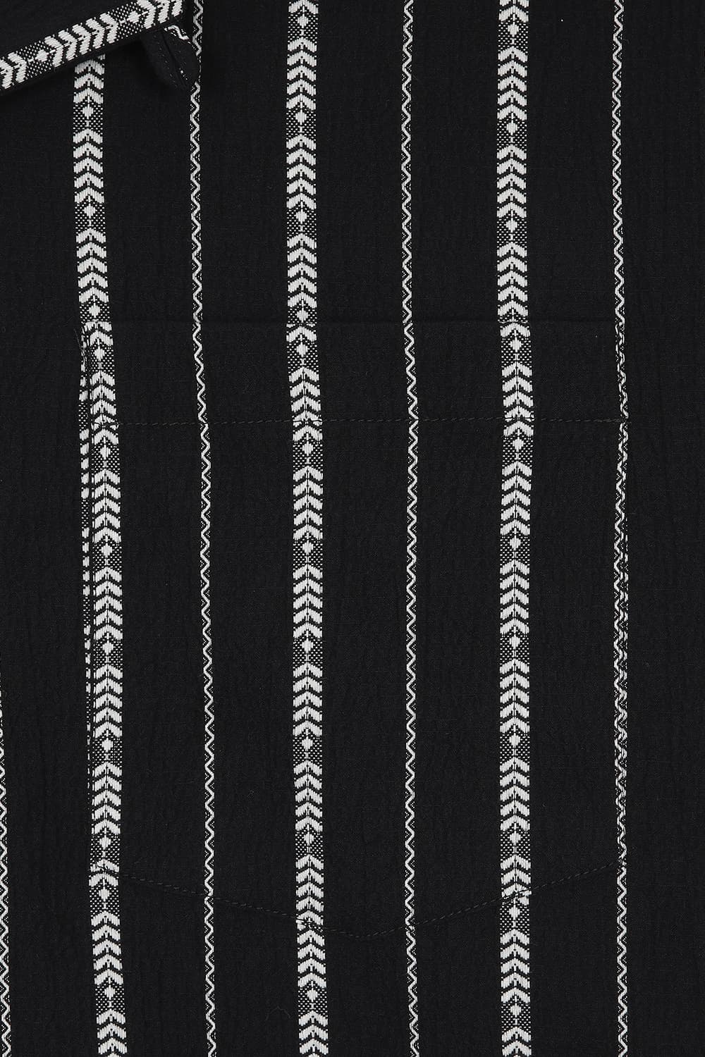 코튼 일러스트 스프라이프 테일러드 카라 반소매 셔츠 25-2 3770249BES