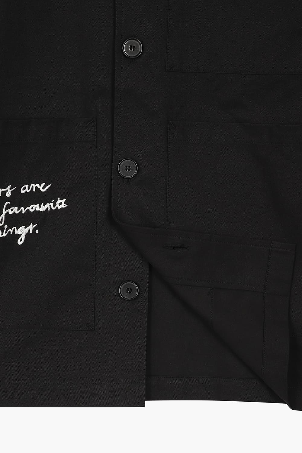 무민 백 프린팅 셔츠 자켓 블랙 QE5SMRDOT101Q99