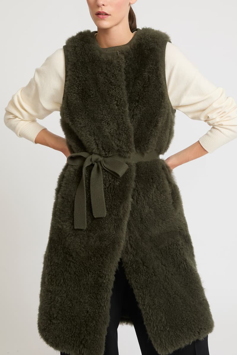 양털 롱 조끼 CE4WFFUVE001C56