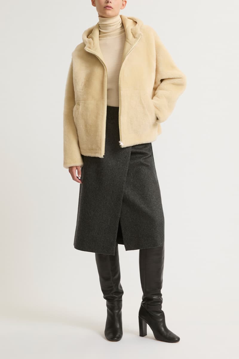 루즈핏 후디 무스탕 CE4WFLECO011C21