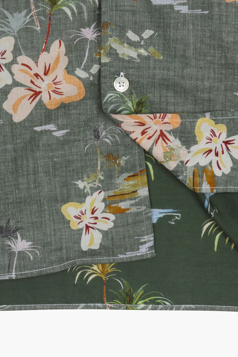 코튼 하와이안 테일러드 카라 반소매 셔츠 BD1403302