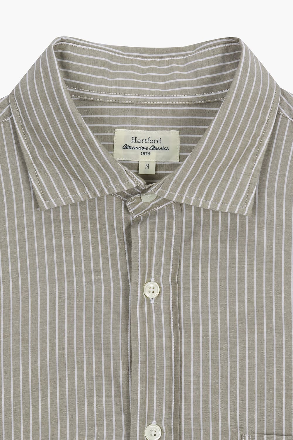 스트라이프 포켓 셔츠 라이트 브라운 QE5SMHTSH107Q80