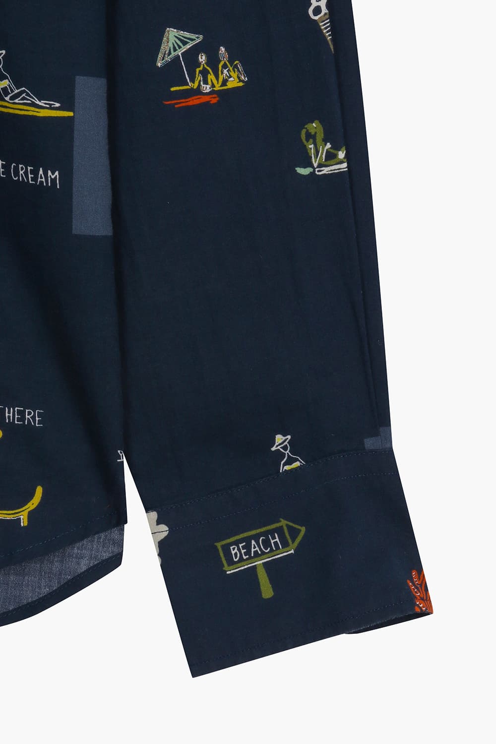 비치 스토리 프린팅 셔츠 네이비 QE5SMHTSH104Q66