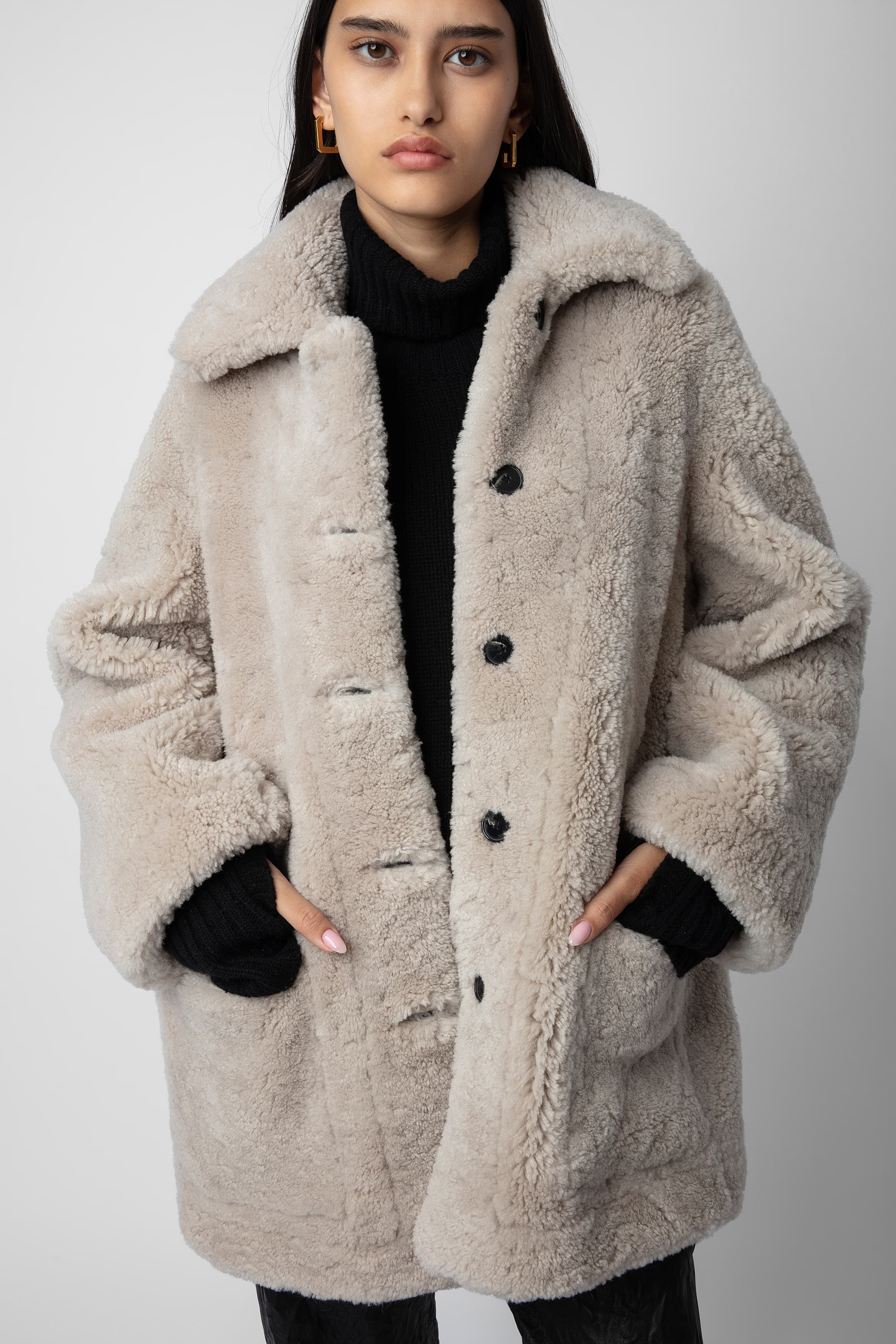 Magdas Shearling Reversible Coat